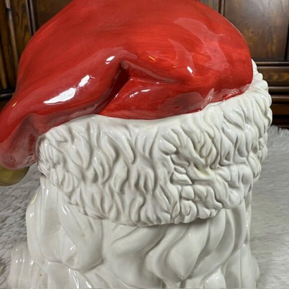 Vintage Coca-Cola Glazed Ceramic Santa Holding Coke Bottle Large Cookie Jar - Picture 8 of 13